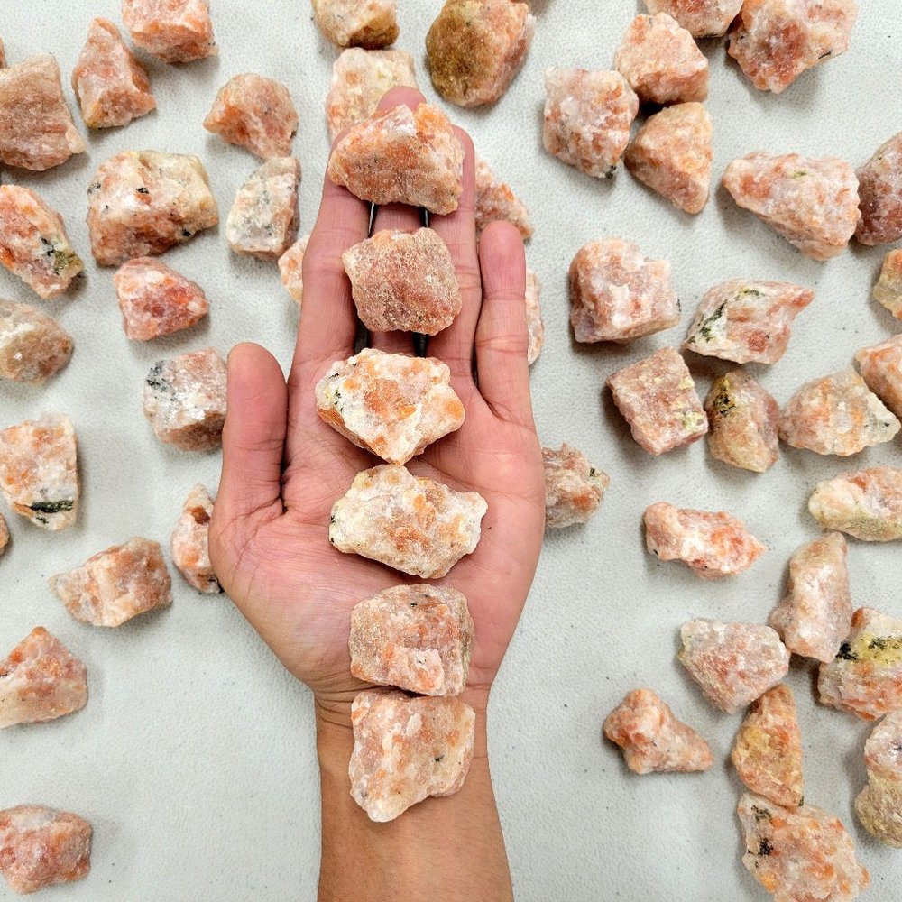 1 LB Sunstone Crystal Stones Rough Bulk Wholesale Natural Healing Crystals